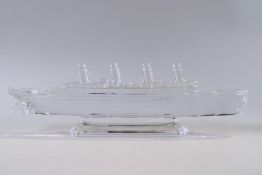 A Waterford crystal model of a liner,