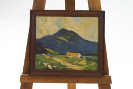 In the manner of Paul Henry, Irish landscape, oil on canvas board,