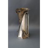 A Chinese white metal art nouveau style vase by Wang Hing & Company, 13cm high,