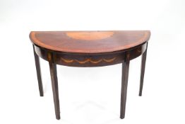 A 19th century mahogany side table with decorative later inlay, 72.
