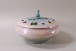 A Walter Slater designed Shelley bowl and cover with lustre glaze,