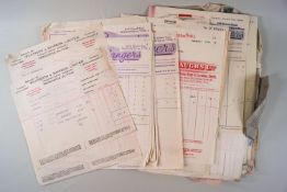 A large quantity of Vintage bills and receipts