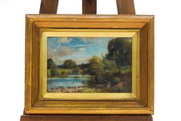 C J Fox, Torridge and the Torr, river landscape, oil on canvas, signed lower left,