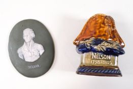 A Royal Doulton earthenware candlestick in the form of Nelson's hat.