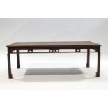 A mahogany coffee table with pierced frieze in Chinese style, 43cm high x 121.