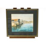 Eric John Roberts, Harbour scene, watercolour, signed lower right,