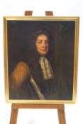 English School, 18th century Portrait of Gentleman in a wig, oil on canvas.