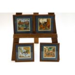 Emilio Ferrer, Scene from Don Quixote, over painted prints, set of four, 13cm x 12.