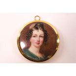 An 18th century portrait miniature of the Duchess of Rutland by Anne, Countess of Chesterfield,