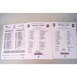 Football, official press Team sheets, 1990's, England, Euro 1996,