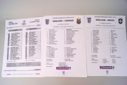 Football, official press Team sheets, 1990's, England, Euro 1996,