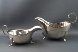 A silver sauce boat by Aitchison Brothers,