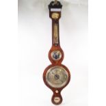 A 19th century rosewood mercury barometer, 96cm long,the silvered dial signed R Gobbi & Sons,