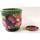 A Moorcroft Jardiniere and pin tray 'Anemone',