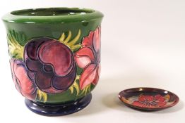 A Moorcroft Jardiniere and pin tray 'Anemone',