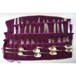 A Regent and Co retailed by Garrard & Co plated set of Hanoverian Pattern cutlery,