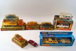 A collection of Dinky bubble back cars, Police Range Rover 254, Ford Escort 168,