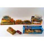 A collection of Dinky bubble back cars, Police Range Rover 254, Ford Escort 168,