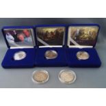A collection of coins to include a 2007 silver proof crown diamond wedding,