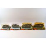 A Dinky open gun carrier No 622, A Striker anti tank vehicle No 691 and two tank destroyers No 694,