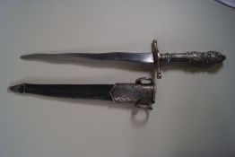 A gentleman's mounted white metal dagger