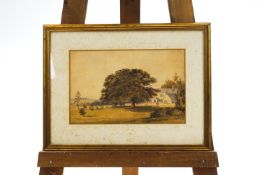 English School, early 19th century, Landscape with trees, watercolour, 20.