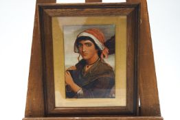 Continental School, 19th century, portrait of a woman, oil on board,