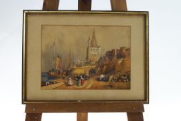 Circle of Clarkson Frederick, Stanfield, Church of St Martin, Cologne on the Rhine, watercolour,