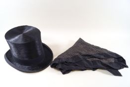 A Harrods Top hat (approximate size 52cm) and scarf, in box,