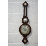 A 19th century rosewood cased banjo barometer,