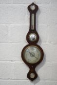 A 19th century rosewood cased banjo barometer,