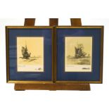After Frank H Mason, 'Topsail Schooner' and 'Coasting Ketch', monochrome prints, titled in pencil,