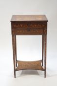 A 19th century Dutch mahogany and marquetry sewing table,