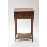 A 19th century Dutch mahogany and marquetry sewing table,