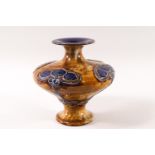 A Royal Doulton stoneware Art Nouveau style vase, of exaggerated baluster form,
