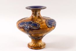 A Royal Doulton stoneware Art Nouveau style vase, of exaggerated baluster form,