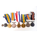 A group of four WWI medals comprising: Bravery in the Field, silver George V,
