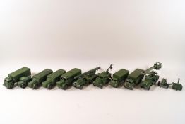 Dinky - Two Armoured Command vehicles No 677, Two 10 ton Army trucks No 622,