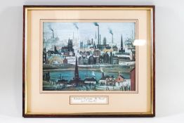 A print, after Lowry, Industrial Landscape : The Canal,