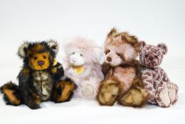 Four Charlie Bears, 'Mandy', 30cm high, 'Bentley', 31cm high, 'Kirsty', 35cm high and 'Elliott',