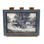 George Wright, The Horseless Carriage, oil on canvas, signed lower right.