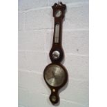 A 19th century mahogany cased barometer by B Mazzuchi, Gloucester, with dry/damp dial, thermometer,