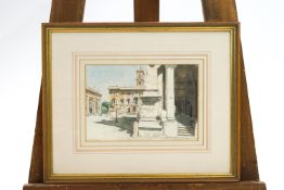 Gordon Davies, Campidoglio in Rome, watercolour, signed lower left,