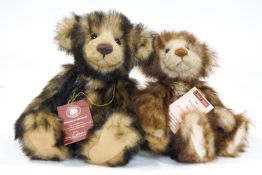 Two Charlie Bears, 'Rhubarb, 37cm high, and 'Crumble', 29cm high, with tags,
