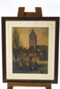 Christopher Hughes, Germanic Continental Town Scenes, watercolour, a pair, signed lower right,