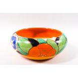 A Clarice Cliff Wilkinson Pottery 'Fantasque' bowl, 20cm diameter,