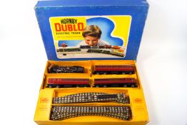 A Hornby Dublo EDG14 tank goods train set with a black 80054 locomotive,