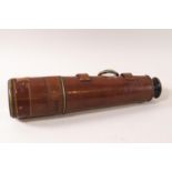 A late 19th century brass and leather three drawer telescope by Dolland,