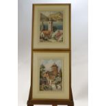 Herbert George (early 20th Century) Near Lake Como, watercolour, a pair, signed lower left,