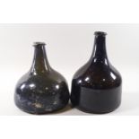 Two late 18th/early 19th century wine bottles of onion shape,